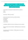 D389 Learning Strategies in High Education- Questions with 100&percnt; Correct Answers&vert; Newest 2025&vert;Verified Solutions