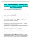 D389 - Learning Strategies in Higher Education- Questions with 100&percnt; Correct Answers&vert; Newest 2025&vert;Verified Solutions