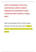 ACRP CP EXAM NEWEST 2025 ACTUAL  QUESTIONS AND CORRECT VERIFIED  ANSWERS&vert;100&percnt; GUARANTEED TO PASS  CONCEPTS&vert;ALREADY GRADED A&plus;&sol; BRAND  NEW&excl;&excl;&excl;
