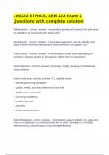 Leb323 ETHICS&comma; LEB 323 Exam 1 Questions with complete solution 