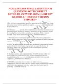 NCOA JNT-201S FINAL LATEST EXAM  QUESTIONS WITH CORRECT  DETAILED ANSWERS 100&percnt; &vert;&vert; ALREADY  GRADED A&plus; <RECENT VERSION  UPDATED> 