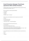 Food Protection Manager Final Exam Questions With Verified Answers&period;