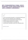 NP1 FUNDAMENTALS FINAL &lpar;OCCC NURSING&rpar; EXAM QUESTIONS WITH 100&percnt; CORRECT ANSWERS&excl;&excl;