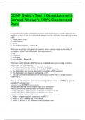 CCNP Switch Test 1 Questions with Correct Answers 100&percnt; Guaranteed Pass