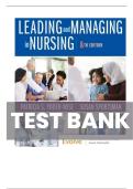 TEST BANK For Leading and Managing in Nursing&comma; 8th Edition by Patricia S&period; Yoder-Wise&comma; Susan Sportsman&vert; Verified Chapter's 1 - 30 &vert; Complete