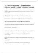 PLTW IED Semester 1 Exam Review questions with verified solutions passed