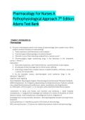 TEST BANK For Pharmacology for Nurses&colon; A Pathophysiological Approach&comma; 7th Edition by Adams & Holland&comma; All Chapters 1 - 50 Complete&comma; Verified Latest Edition&period;