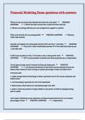Financial Modeling Exam questions with answers