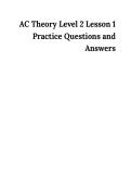AC Theory Level 2 Lesson 1 Practice Questions and Answers
