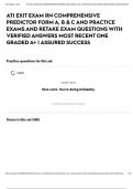 ATI EXIT EXAM RN COMPREHENSIVE PREDICTOR FORM A&comma; B & C AND PRACTICE EXAMS AND RETAKE EXAM QUESTIONS WITH VERIFIED ANSWERS MOST RECENT ONE GRADED A&plus; &vert; ASSURED SUCCESS