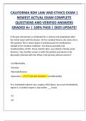 CALIFORNIA RDH LAW AND ETHICS EXAM &vert;  NEWEST ACTUAL EXAM COMPLETE  QUESTIONS AND VERIFIED ANSWERS  GRADED A&plus; &vert; 100&percnt; PASS &vert; 2025 UPDATE&excl;