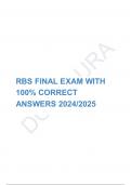RBS FINAL EXAM WITH 100&percnt; CORRECT ANSWERS 2024&sol;2025