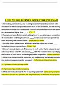 LOW PSI OIL BURNER OPERATOR P99 EXAM QUESTIONS WITH AUTHENTICATE ANSWERS GRADED A&plus; 100&percnt; 20242025