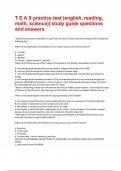 T E A S practice test &lpar;english&comma; reading&comma; math&comma; science&rpar; study guide questions and answers &period;pdf