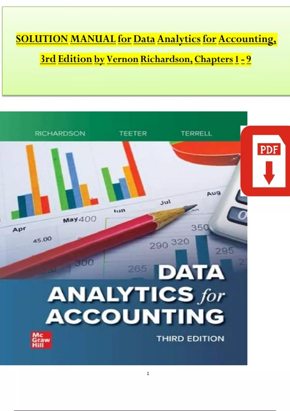 TEST BANK For Data Analytics for Accounting, 3rd Edition by Vernon ...