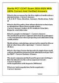 Davita PCT CCHT Exam 2024-2025 With 100&percnt; Correct And Verified Answers
