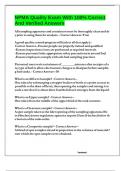 NPMA Quality Exam With 100&percnt; Correct And Verified Answers