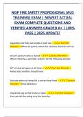 NISP FIRE SAFETY PROFESSIONAL &lpar;AUS  TRAINING&rpar; EXAM &vert; NEWEST ACTUAL  EXAM COMPLETE QUESTIONS AND  VERIFIED ANSWERS GRADED A&plus; &vert; 100&percnt;  PASS &vert; 2025 UPDATE&excl;