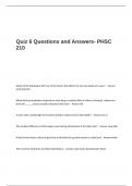 Quiz 6 Questions and Answers- PHSC 210