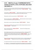 CST - NBSTSA Exam COMPREHENSIVE 343QUESTIONS AND ANSWERS 2024&sol;2025 GRADED A&plus;