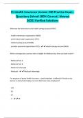 FL Health Insurance License 240 Practice Exam - Questions Solved 100&percnt; Correct&vert; Newest 2025&vert;Verified Solutions