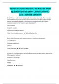 Health Insurance Florida 2-40 Practice Exam Questions Solved 100&percnt; Correct&vert; Newest 2025&vert;Verified Solutions