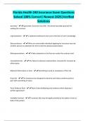 Florida Health 240 Insurance Exam Questions Solved 100&percnt; Correct&vert; Newest 2025&vert;Verified Solutions