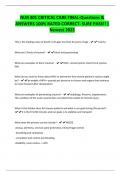 NUR 401 CRITICAL CARE FINAL-Questions & ANSWERS 100&percnt; RATED CORRECT- SURE PASS&excl;&excl; &vert; Newest 2025