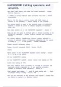 Hazwoper training questions and answers