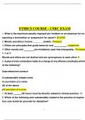 Ethics Course - CSRC Exam Questions With 100&percnt; Correct Answers&period;20242025