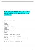 NUR 568 ADVANCED HEALTH ASSESS FINAL QUESTIONS WITH COMPLETE ANSWERS&period;