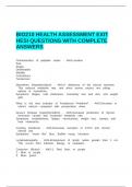 BIO210 HEALTH ASSESSMENT EXIT HESI QUESTIONS WITH COMPLETE ANSWERS