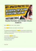 Hospital Orientation Quiz&sol; 82 Q&A&sol; Already Graded A&plus;&period;