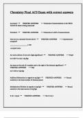 Chemistry Final ACS Exam with correct answers