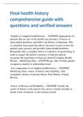 Final health history comprehensive guide with questions and verified answers