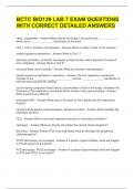 BCTC BIO139 LAB 7 EXAM QUESTIONS WITH CORRECT DETAILED ANSWERS 
