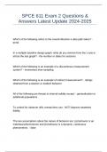 SPCE 611 Exam 2 Questions & Answers Latest Update 2024-2025