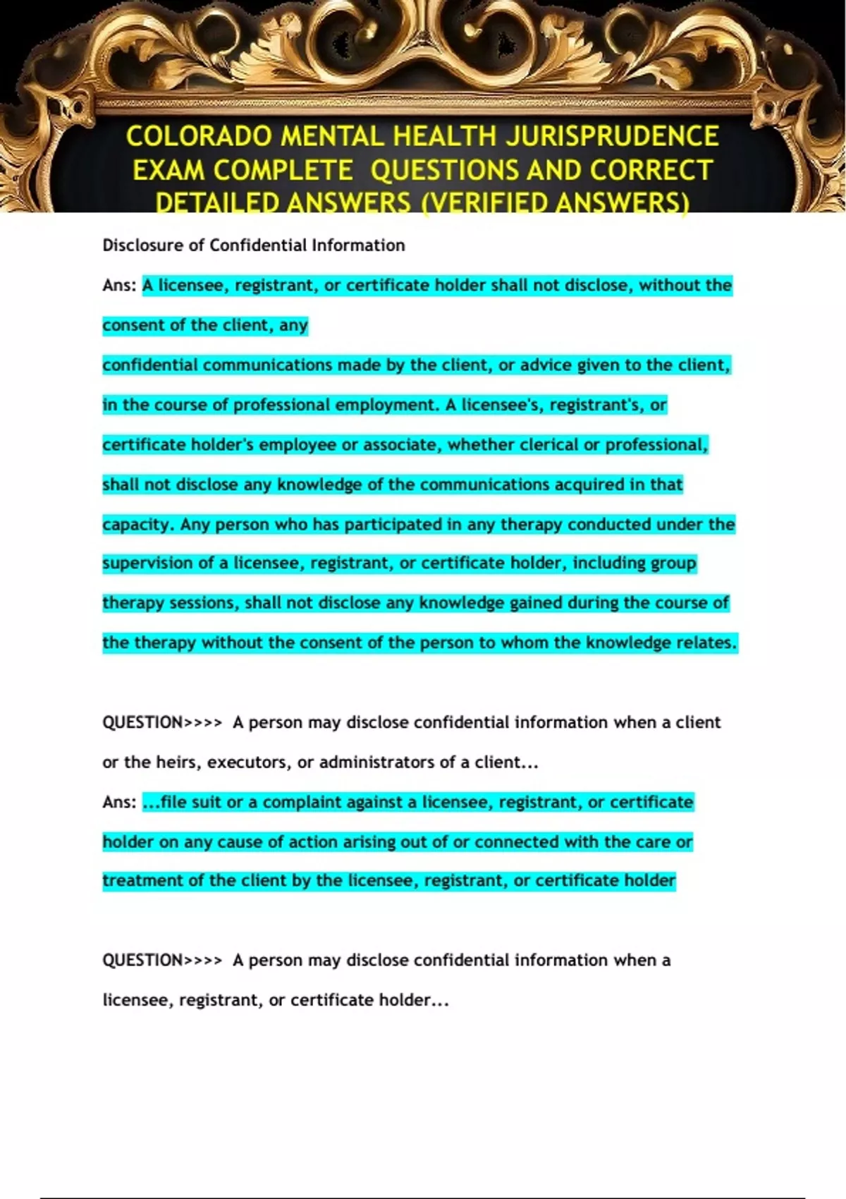 Colorado intelligence overview