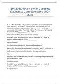 SPCE 610 Exam 1 With Complete Solutions & Correct Answers 2024-2025