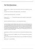 Vet Tech Questions
