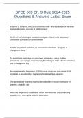 SPCE 609 Ch&period; 9 Quiz 2024-2025 Questions & Answers Latest Exam
