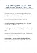 SPCE 689 Quizzes 1-4 2024-2025 Questions & Answers Latest Exam