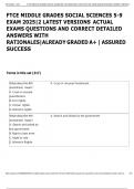 FTCE MIDDLE GRADES SOCIAL SCIENCES 5-9 EXAM 2025&vert;2 LATEST VERSIONS  ACTUAL EXAMS QUESTIONS AND CORRECT DETAILED ANSWERS WITH RATIONALES&vert;ALREADY GRADED A&plus; &vert; ASSURED SUCCESS