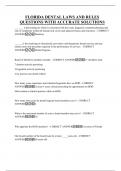 FLORIDA DENTAL LAWS AND RULES QUESTIONS WITH ACCURATE SOLUTIONS