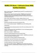 NURS 570 Derm &plus; Urticaria Exam With Verified Solution 