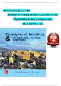 Solution Manual for Principles of Auditing and Other Assurance Services 23rd Edition by Ray Whittington&comma; Kurt Pany&comma; All Chapters Complete Newest Version