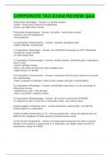 CORPORATE TAX EXAM REVIEW Q&A