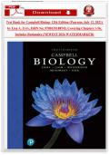 Test Bank for Campbell Biology 12th Edition &lpar;Pearson&semi; July 12&comma; 2021&rpar; by Lisa A&period; Urry&comma; ISBN No&semi; 9780135188743&comma; Covering Chapters 1-56&comma; Includes Rationales &lpar;NEWEST 2026  WATERMARKED&rpar;