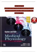 Test Bank For Guyton and Hall Textbook of Medical Physiology 14th Edition By John E. Hall; Michael E. Hall | | 9780323597128 | Chapter 1-85 | Complete Questions And Answers A+
