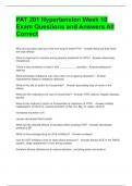 PAT 201 Hypertension Week 10 Exam Questions and Answers All Correct 